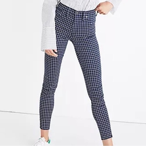 Madewell 9" High Rise Windowpane Edition Skinny Jeans, size 27 - Picture 2 of 7